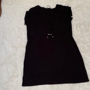 Black dress  with draw string in the middle